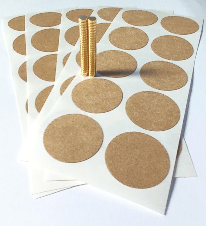 Magneti in neodimio 3500 gauss, placcati oro.